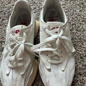 New Balance  327 White Sneakers with Red Accents